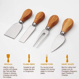 NNEDSZ Stella Bamboo Cheese Charcuterie Board and Knife Set 7 Piece Rectangle 36x26cm Free Delivery