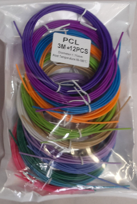 NNEDSZ 3D Printing Refills, 12 different colours x 3metrs long Free Delivery