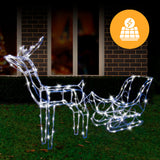 NNEDSZ Solar LED Sleigh with Reindeer - 80 cm