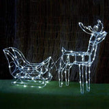 NNEDSZ Solar LED Sleigh with Reindeer - 80 cm