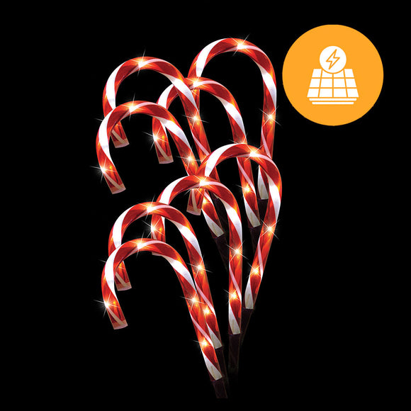 NNEDSZ Solar Candy Cane Path Lights – 8 Pack, 32cm