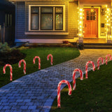 NNEDSZ Solar Candy Cane Path Lights – 8 Pack, 32cm