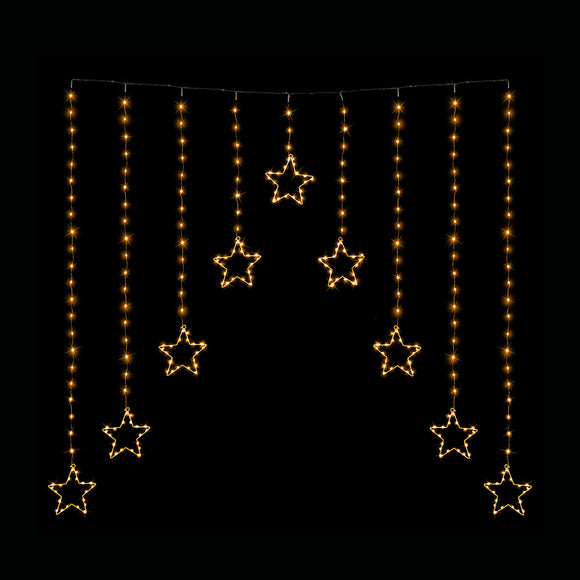 NNEDSZ LED Wire Star Curtain Gold Lights
