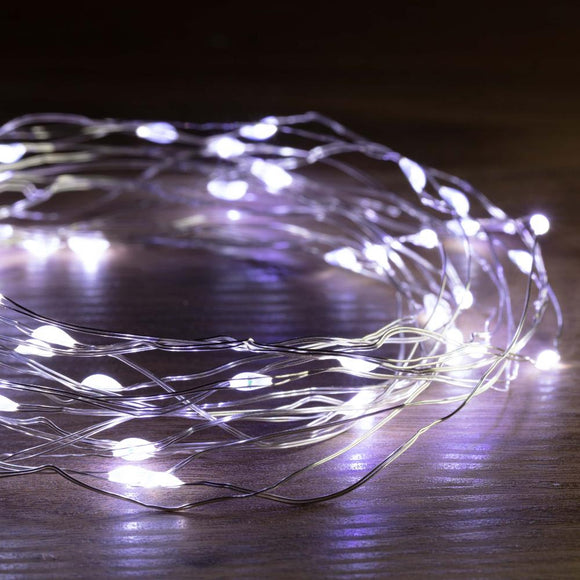 NNEDSZ Battery Operated 100 LED Wire Pin Lights – 10m, available in 3 Colors - Multicolor