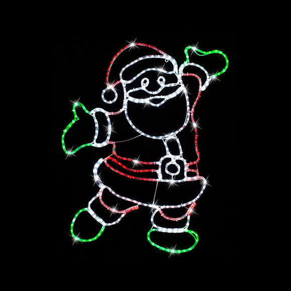 NNEDSZ LED Ropelight Happy Santa Twinkle 1 Meter Tall