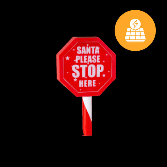 NNEDSZ Solar Santa Stop Sign Stake 45cm