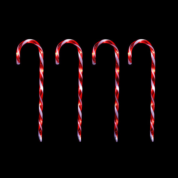 NNEDSZ LED Timer Candy Cane Stakes Battery Operated 4pk 58cm
