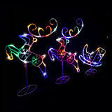 NNEDSZ LED Acrylic Sleigh Reindeers Twinkle Multi