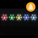 NNEDSZ Solar Snowflake Path Lights – 5 Pack, 35cm available in 2 Colors - Cool White