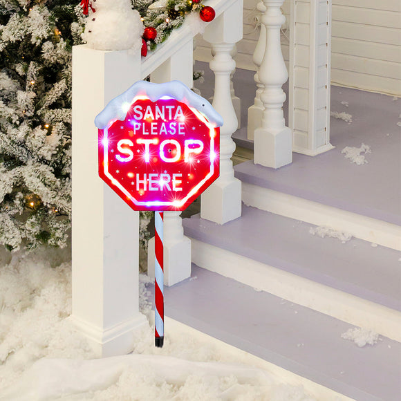 NNEDSZ LED Stop Here Sign Multi 100cm Adjustable Height