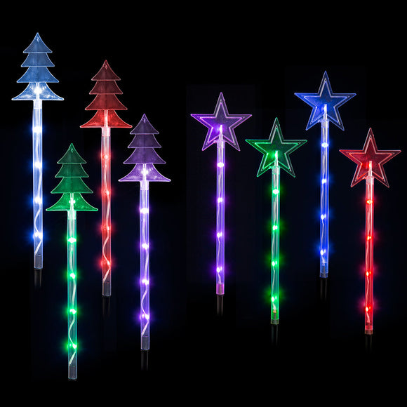 NNEDSZ LED Lightshow Star Path Lights 4 pieces Remote Controlled - Trees