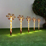 NNEDSZ LED Candy Path Lights 5pk Santa or Snowflake - Snowflake