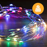 NNEDSZ Solar + USB 200 LED Dual Use Wire Lights – 19.9m, available in 3 Colors - Multicolor