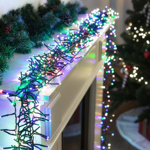 NNEDSZ Battery Operated LED Cluster Lights – 200 LEDs, Multicolor or Warm White - Multicolor