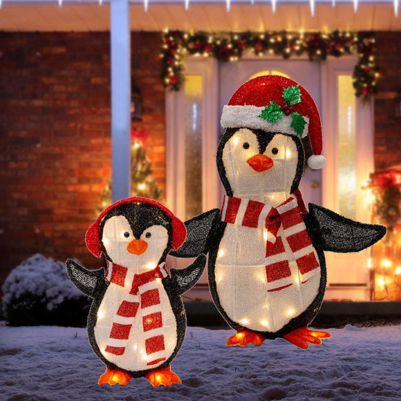 NNEDSZ LED Mesh Tinsel 3D Light Up Decoration – 2 Piece Set