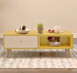 NNEDSZ NNECN Coffee Table with Storage Drawer and Open Shelf