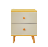 NNEDSZ NNECN Wooden Bedside Cabinet with Two Drawers and Sturdy Legs