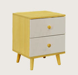 NNEDSZ NNECN Wooden Bedside Cabinet with Two Drawers and Sturdy Legs