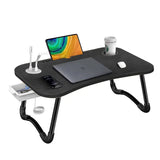 NNEDSZ NNECN Laptop Desk Bed Table Tray Folding Breakfast Table Portable Lap Standing Desk Notebook Stand Reading Holder for Bed/Sofa Large Lap Desk with USB-Charger and Cup-Holder