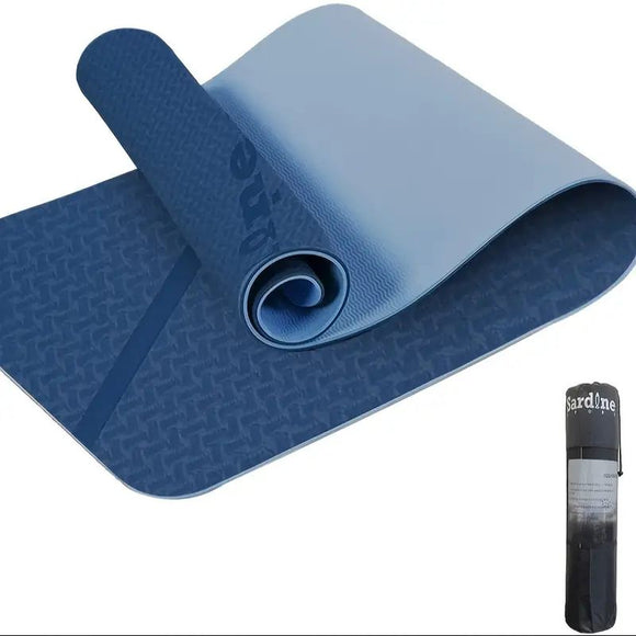 NNEDSZ Yoga Mat Exercise Workout Mats Fitness Mat for Home Gym Blue 8mm