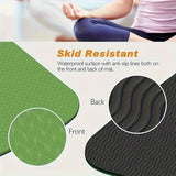 NNEDSZ Yoga Mat Exercise Workout Mats Fitness Mat for Home Gym Green 8mm