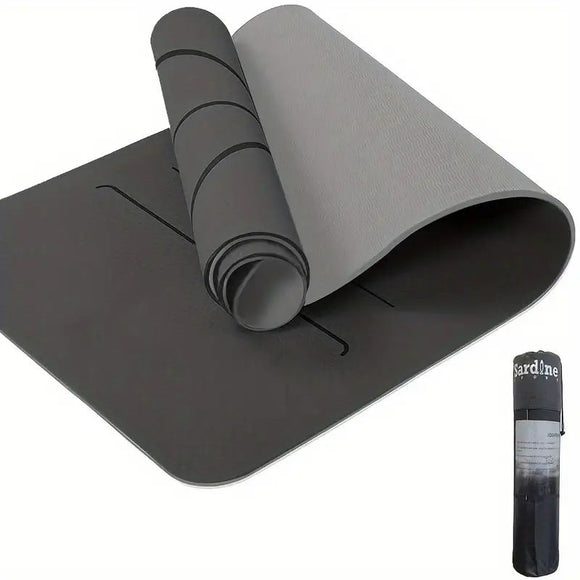 NNEDSZ Yoga Mat Exercise Workout Mats Fitness Mat for Home Gym Grey 8mm