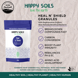 NNEDSZ 20Kg Happy Soils Heal n' Shield Granules - Slow Release Beneficial Bacteria