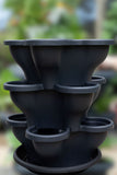 NNEDSZ Single 3 Tier Extra Large Verandah Planter - Charcoal