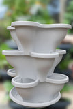 NNEDSZ Single 3 Tier Extra Large Verandah Planter - Stone White