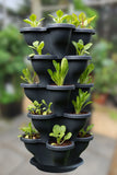 NNEDSZ Single 5 Tier Extra Large Verandah Planter - Charcoal