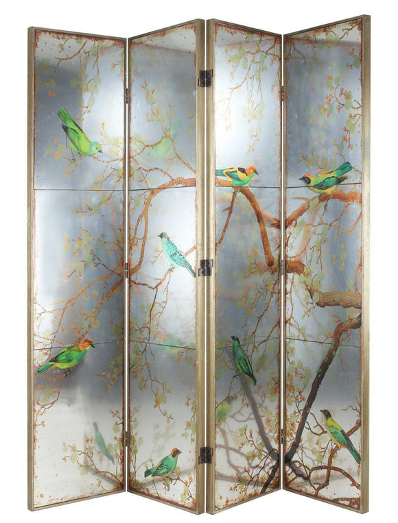 NNEDSZ EXOTIC MELODIES MIRROR BIRD DRESSING SCREEN/ROOM DIVIDER