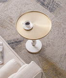 NNEDSZ JESICCA MARBLE AND ALUMINUIM HAND MADE SIDE TABLE