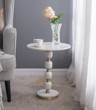 NNEDSZ PEBBLE MARBLE AND ALUMINUIM HAND MADE SIDE TABLE