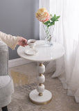 NNEDSZ PEBBLE MARBLE AND ALUMINUIM HAND MADE SIDE TABLE
