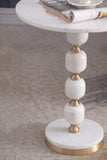 NNEDSZ PEBBLE MARBLE AND ALUMINUIM HAND MADE SIDE TABLE
