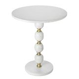 NNEDSZ PEBBLE MARBLE AND ALUMINUIM HAND MADE SIDE TABLE