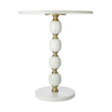 NNEDSZ PEBBLE MARBLE AND ALUMINUIM HAND MADE SIDE TABLE