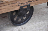 NNEDSZ OLD RAILWAY SLEEPER INDUSTRIAL CART COFFEE TABLE
