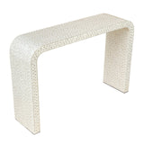 NNEDSZ PEARLESCENT MOTHER OF PEARL HAND MADE CONSOLE TABLE