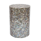 NNEDSZ JONAH MOTHER OF PEARL HAND MADE STOOL/SIDE TABLE