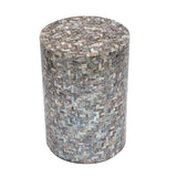 NNEDSZ JONAH MOTHER OF PEARL HAND MADE STOOL/SIDE TABLE