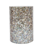 NNEDSZ JONAH MOTHER OF PEARL HAND MADE STOOL/SIDE TABLE
