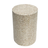 NNEDSZ GOLDIE CIRCULAR MOTHER OF PEARL STOOL/SIDE TABLE