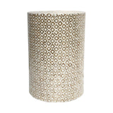 NNEDSZ GOLDIE CIRCULAR MOTHER OF PEARL STOOL/SIDE TABLE