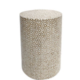 NNEDSZ GOLDIE CIRCULAR MOTHER OF PEARL STOOL/SIDE TABLE