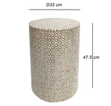 NNEDSZ GOLDIE CIRCULAR MOTHER OF PEARL STOOL/SIDE TABLE