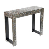 NNEDSZ STONE HEDGE MOTHER OF PEARL HAND MADE CONSOLE TABLE