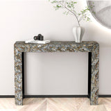 NNEDSZ STONE HEDGE MOTHER OF PEARL HAND MADE CONSOLE TABLE