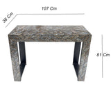 NNEDSZ STONE HEDGE MOTHER OF PEARL HAND MADE CONSOLE TABLE