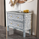 NNEDSZ MOTHER OF PEARL HAND MADE SWIRL CHEST DRAWS